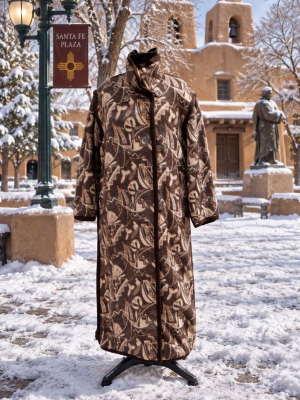 100% Wool Reversible Clouds & Clay Long Coat – Double-Breasted Legacy Collection
